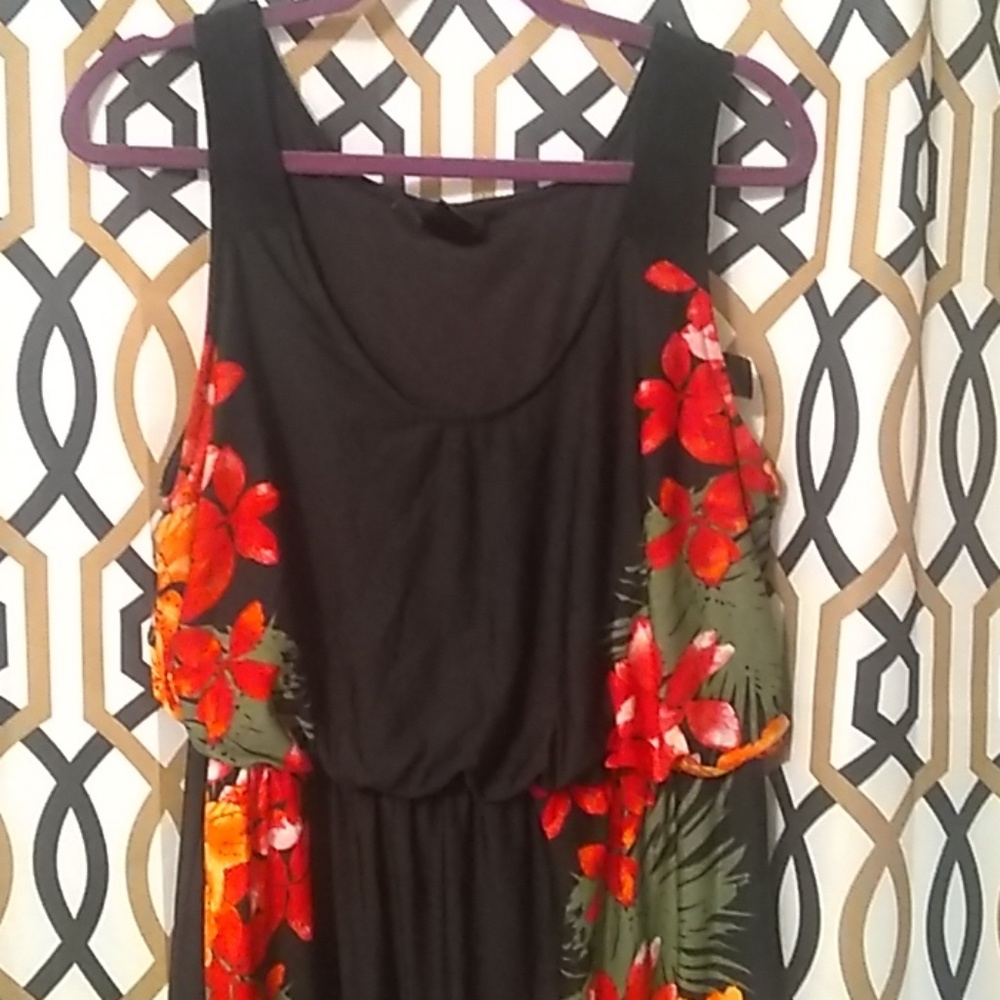 Black floral maxi dress